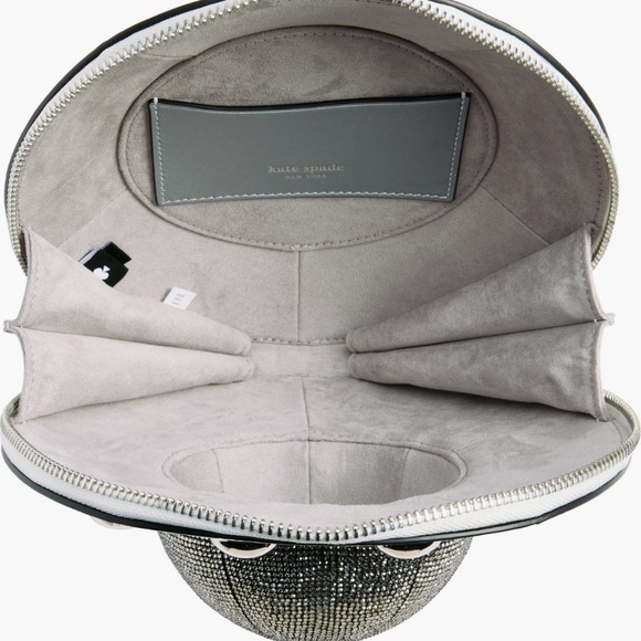 kate spade new york::Spaced Out Silver Embellished Leather UFO Handbag::NEW:: - Picture 5 of 6